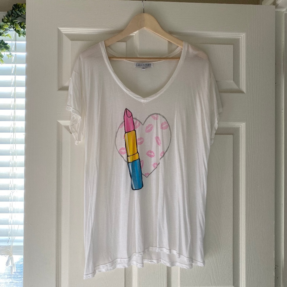 Cara Loren White Oversized Tee Shirt - Size XS